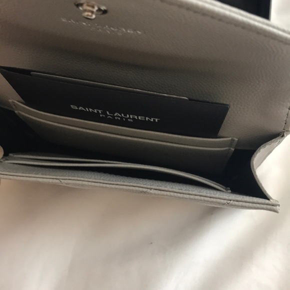 NWT Saint Laurent YSL Chevron Flap Leather Wallet - Picture 3 of 7